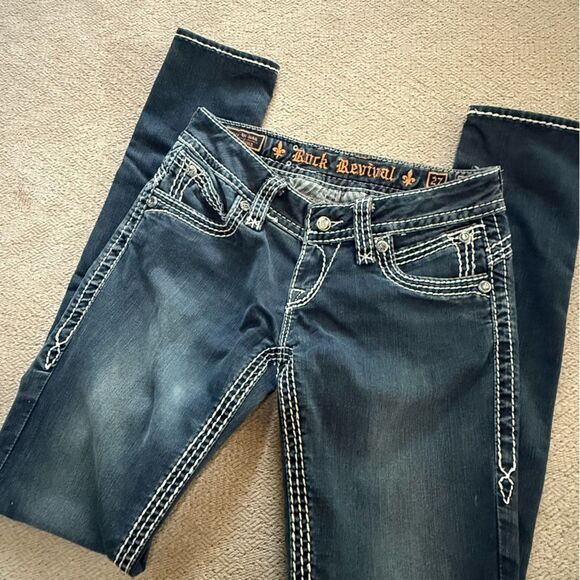 Rock Revival Aida Skinny Jeans Bling Concert Rodeo Women’s size 27 Buckle - Picture 14 of 16